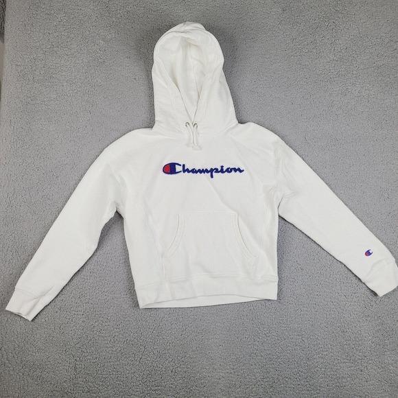 Vintage‎ Champion Hoodie Womens Small White Reverse Weave Sweatshirt - Picture 1 of 15